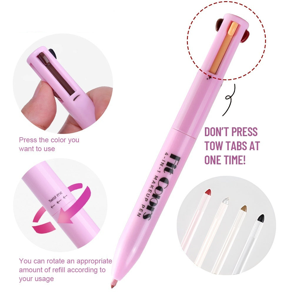 Four-in-one Multifunctional Portable Cosmetic Brush